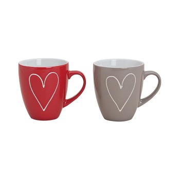 TAZZA CUORE 10CM ROSSA GRIGIA