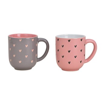 TAZZA CUORE DEC. CERAMICA ROSA 400ML