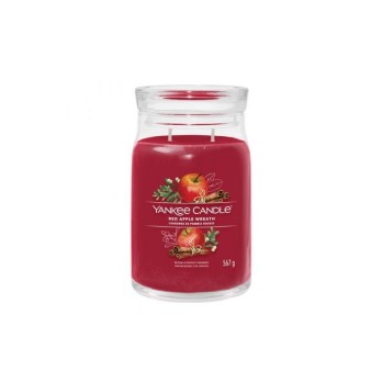 CANDELA IN GIARA GRANDE  RED APPLE WREATH