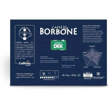 10 CAPSULE CAFFITALY BORBONE MISCELA DEK